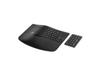 HP 960 - Sats med tangentbord och tangentsats - kompakt storlek, 2-zonslayout, separat knappsats, lågprofilstangenter, flera enheter - trådlös - Bluetooth - hela norden - svart 7E755AA#UUW