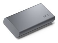 LaCie Mobile Secure STKH2000800 - SSD - High Performance - krypterat - 2 TB - extern (portabel) - USB 3.2 Gen 2 (USB-C kontakt) - 256 bitars AES - rymdgrå - med 3 års Seagate Rescue Data Recovery STKH2000800