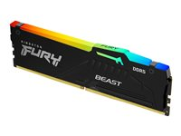 Kingston FURY Beast RGB - DDR5 - moduuli - 16 Gt - DIMM 288 nastaa - 5600 MHz / PC5-44800 - CL36 - 1.25 V - puskuroimaton - on-die ECC - musta KF556C36BBEA-16