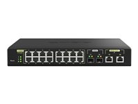 QNAP QSW-M2116P-2T2S - Kytkin - Hallinnoitu - 16 x 100/1000/2.5G (PoE+) + 2 x 10 Gigabit SFP+ + 2 x 100/1000/2.5/5/10G (PoE++) - työpöytä, telineeseen asennettava - PoE++ (280 W) QSW-M2116P-2T2S