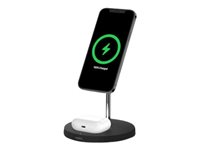 Belkin BoostCharge Pro MagSafe 2-in-1 - Trådlöst laddställ + växelströmsadapter - 15 Watt - Fast Charge - svart - för Apple AirPods; AirPods Pro; iPhone 12, 12 mini, 12 Pro, 12 Pro Max WIZ010VFBK