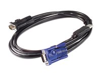 APC - Video/USB-kabel - USB, HD-15 (VGA) (hane) till HD-15 (VGA) (hane) - 7.6 m - svart - för APC 16 Port Multi-Platform Analog KVM, 8 Port Multi-Platform Analog KVM AP5261