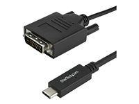 StarTech 2 m USB-C till DVI-kabel - 1920 x 1200 - Svart - USB/DVI-kabel - USB-C (hane) till DVI-D (hane) - Thunderbolt 3 / USB 3.1 - 2 m - 1920 x 1200 (WUXGA) stöd - svart - för P/N: TB4CDOCK CDP2DVIMM2MB
