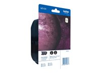 Brother LC1220BK Twin-Pack - 2-pack - svart - original - blister med akustiskt / elektromagnetiskt alarm - bläckpatron - för Brother DCP-J525W, DCP-J725DW, DCP-J925DW; MyMio MFC-J825N LC1220BKBP2DR