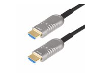 Startech 50ft (15.2m) HDMI 2.1 Hybrid Active Optical Cable (AOC), CMP, Plenum Rated, 8K Ultra High Speed HDMI Fiber Optic Cable, 48Gbps, 8K 60Hz/4K 120Hz, HDR10+/FRL/TMDS/eARC - CMP In Wall HDMI 2.1/2.0 Cord (8K-A-50F-HDMI-CABLE) - Ultra High Speed - HDMI-kabel - HDMI hane till HDMI hane - 15.2 m - hybrid koppar/fiberoptisk - svart - Active Optical Cable (AOC), 4K120Hz stöd, 8K60Hz stöd, 4K60Hz stöd 8K-A-50F-HDMI-CABLE