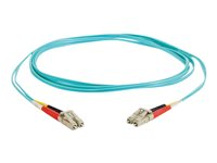 C2G LC-LC 10Gb 50/125 OM3 Duplex Multimode PVC Fiber Optic Cable (LSZH) - Verkkokaapeli - monimuoto LC (uros) to monimuoto LC (uros) - 50 m - kuituoptinen - kaksipuolinen (duplex) - 50 / 125 micron - OM3 - ei sisällä halogeenia - sinivihreä 85558