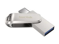 SanDisk Ultra Dual Drive Luxe - USB Flash-asema - 256 Gt - USB 3.1 Gen 1 / USB-C - hopea SDDDC4-256G-G46