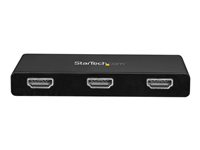 Startech 3-Port Multi Monitor Adapter, USB-C to 3x HDMI Video Splitter, USB Type-C DP 1.2 Alt Mode to HDMI MST Hub, Dual 4K 30Hz or Triple 1080p, Thunderbolt 3 Compatible, Windows Only - Multi Stream Transport (MSTCDP123HD) - Videokort - USB-C hane till HDMI hona - 30 cm - svart - 4K30 Hz (3840 x 2160) stöd - för P/N: TB33A1C MSTCDP123HD