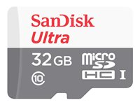 SanDisk Ultra - Flash-muistikortti (sovitin microSDHC:stä SD:hen sisältyvä) - 32 Gt - Class 10 - microSDHC UHS-I SDSQUNR-032G-GN3MA