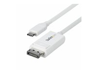 StarTech.com 6.6ft (2m) USB C to DisplayPort 1.2 Cable, Bidirectional - DisplayPort-kabel - USB-C (hane) till DisplayPort (hane) - Displayport 1.2/Thunderbolt - 1.9 m - aktiv, dubbelriktad, 4K60Hz stöd - vit CDP2DP2MBW
