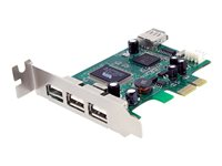 StarTech.com 4 Port PCI Express Low Profile High Speed USB Card - PCIe USB 2.0 Card - PCI-E USB 2.0 Card (PEXUSB4DP) - USB-adapter - PCI Express x1 låg profil - USB, USB 2.0 - 4 portar - för P/N: ST4200MINI2 PEXUSB4DP
