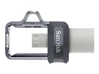 SanDisk Ultra Dual - USB Flash-asema - 128 Gt - USB 3.0 / micro USB SDDD3-128G-G46