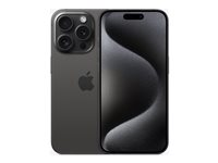 Apple iPhone 15 Pro - 5G älypuhelin - Kaksois-SIM / sisäinen muisti 512 Gt - OLED-näyttö - 6.1" - 2556 x 1179 pikseliä (120 Hz) - 3 takakameraa 48 MP, 12 MP, 12 MP - front camera 12 MP - musta titaani MTV73QN/A