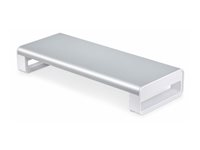 StarTech Ergonomic Monitor Riser Stand, 33lb Max, Fixed height 3.5in - Monitorställ - på bord - vit och silver - TAA-kompatibel 1MFSW-MONITOR-RISER