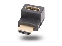 Startech Down Angle HDMI 2.0 Adapter, 90-Degree HDMI Port Saver, M/F - High Speed - HDMI-adapter - HDMI hane till HDMI hona uppåtvinklad - svart - passiv, dubbelriktad, 4K60Hz stöd HDMI2HDMIMFDN