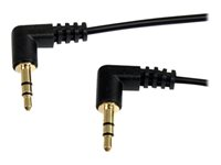 StarTech.com 6 ft. (1.8 m) Right Angle 3.5 mm Audio Cable - 3.5mm Slim Audio Cable - Right Angle - Male/Male - Aux Cable (MU6MMS2RA) - Ljudkabel - mini-phone stereo 3.5 mm hane till mini-phone stereo 3.5 mm hane - 1.8 m - svart MU6MMS2RA