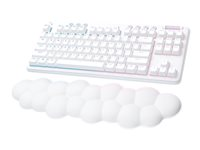 Logitech G G715 - Tangentbord - utan numerisk knappsats - bakgrundsbelyst - trådlös - Bluetooth, 2.4 GHz - QWERTY - nordiskt (danska/finska/norska/svenska) - tangentbrytare: Linear - vit 920-010689