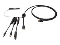 C2G 6ft (1.8m) 4K HDMI Premium Cable and Dongle Adapter Ring with Color Coded Mini DisplayPort, DisplayPort, and USB-C - Videoadaptersats - svart - 4K60Hz stöd, 4K 30 Hz-stöd (mDP), guldblinkade kontakter, 4K 30 Hz-stöd (DisplayPort) C2G30052