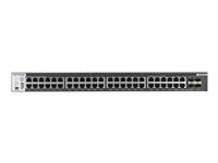 NETGEAR M4300-48X - Kytkin - L3 - Hallinnoitu - 48 x 10 Gigabit Ethernet + 4 x jaettu 10 Gigabit SFP+ - ilmavirtaus edestä taaksepäin - telineeseen asennettava XSM4348CS-100NES