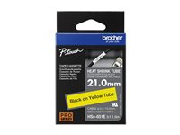 Brother HSE-651E - Svart på gult - Rulle (2,1 cm x 1,5 m) 1 kassett(er) hängande låda - rörtejp för värmekrympning - för P-Touch PT-D800W, PT-E550WVP HSE651E