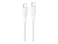 Belkin BoostCharge Pro - USB-kabel - USB-C (hane) till USB-C (hane) - 1 m - USB-strömförsörjning (240W), braided - vit CAB025HQ1MWH