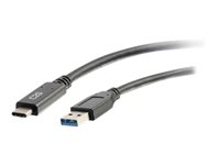 C2G 0.9m (3ft) USB C Cable - USB A 3.0 (3A) - M/M USB Type C Cable - Black - USB-kabel - USB-C (hane) till USB typ A (hane) - USB 3.0 - 3 A - 90 cm - svart 88831