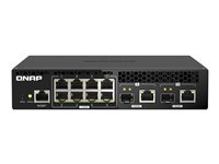 QNAP QSW-M2108R-2C - Kytkin - Hallinnoitu - 8 x 2.5GBase-T + 2 x combo 10 Gigabit SFP+/RJ-45 - työpöytä, telineeseen asennettava QSW-M2108R-2C