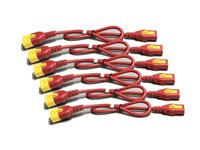 APC - Strömkabel - power IEC 60320 C13 låst till IEC 60320 C14 låst - 60 cm - röd (paket om 6) - för P/N: SCL500RMI1U, SCL500RMI1UC, SCL500RMI1UNC, SMTL1500RMI3UC, SMTL750RMI2UC, SRT1500RMXLI AP8702S-WWX340