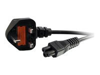 C2G Laptop Power Cord - Virtajohto - IEC 60320 C5 to BS 1363 (uros) - vaihtovirta 250 V - 1 m - valettu - musta - Yhdistynyt kuningaskunta 80601