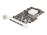 Startech 4-portars USB PCIe-kort - 10 Gbps USB 3.1 / 3.2 Gen 2 Type-A PCI Express-expansionskort med 2 styrenheter - 4 x USB-A - USB PCIe-tilläggskort - Windows/Mac/Linux - USB-adapter - PCIe 3.0 x4 - USB 3.1 Gen 2 x 4 PEXUSB314A2V2