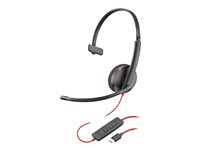 HP Poly Blackwire C3210 - Blackwire 3200 Series - headset - på örat - kabelansluten - USB-C - svart - Skype-certifierat, Avaya-certifierad, Cisco Jabber-certifierad 77R26A6