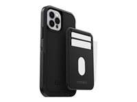 OtterBox - Lompakko - MagSafe-yhteensopiva - synteettinen nahka, polykarbonaatti, magnet - varjon musta malleihin Apple iPhone 12, 12 mini, 12 Pro, 12 Pro Max 77-82593