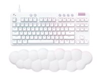 Logitech G G713 - Tangentbord - utan numerisk knappsats - bakgrundsbelyst - USB - QWERTY - nordiskt (danska/finska/norska/svenska) - tangentbrytare: Tactile - vit 920-010419