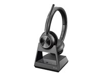 Poly Savi 7320 - Savi 7300 series - micro-casque - sur-oreille - DECT - sans fil - Suppresseur de bruit actif - USB-A via adaptateur DECT - noir - Certifié pour Microsoft Teams, certifié UC 8L553AA#ABB