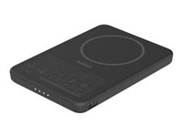 Belkin BoostCharge - Trådlös powerbank - slim, magnetisk - 5000 mAh - 15 Watt - Fast Charge (USB-C) - på kabel: USB-C - svart BBA009HQBK