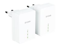 dlinkgo PowerLine AV GO-PLK-200 - PowerLine adaptersats HomePlug AV (HPAV), IEEE 1901 - vägginsticksbar (paket om 2) GO-PLK-200/E