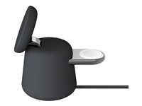 Belkin BoostCharge Pro 2-in-1 - Trådlöst laddställ - med Qi2 + växelströmsadapter - 15 Watt - Fast Charge - träkol WIZ027VFH36