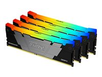Kingston FURY Renegade RGB - DDR4 - pakkaus - 128 Gt: 4 x 32 Gt - DIMM 288 nastaa - 3600 MHz / PC4-28800 - CL18 - 1.2 V - puskuroimaton - non-ECC - musta KF436C18RB2AK4/128