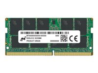 Micron - DDR4 - moduuli - 16 Gt - SO-DIMM 260-pin - 3200 MHz / PC4-25600 - CL22 - 1.2 V - puskuroimaton - ECC MTA9ASF2G72HZ-3G2F1R