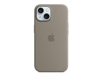 Apple - Baksidesskydd för mobiltelefon - MagSafe-kompatibilitet - silikon - lera - för iPhone 15 MXPG3ZM/A