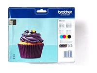 Brother LC123 - 4-pack - svart, gul, cyan, magenta - original - blister - bläckpatron - för Brother DCP-J100, DCP-J105, DCP-J132W, DCP-J4110DW, DCP-J552DW, DCP-J752DW LC123VALBP