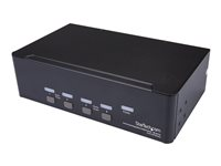 Startech 4-ports Dual DisplayPort KVM-switch - 4K 60 Hz - Omkopplare för tangentbord/video/mus/ljud/USB - 4 x KVM/ljud/USB - 1 lokal användare - skrivbordsmodell, rackmonterbar SV431DPDDUA2