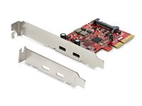 Startech 2-ports PCIe USB 3.1-kort - 2x USB-C - USB 3.1 Gen 2 - Upp till 10 Gbit/s - USB-adapter - PCIe 3.0 x4 låg profil - USB-C 3.1 Gen 2 x 2 - för P/N: S252BU313R PEXUSB312C3