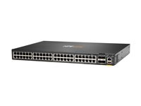 HPE Aruba 6300F - Switch - L3 - Administrerad - 48 x 10/100/1000 + 4 x 1 Gb/10 Gb/25 Gb/50 Gb SFP56 (upplänk/stapling) - framsidan och sida till baksidan - rackmonterbar JL667A#ABB