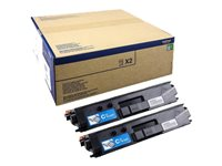Brother TN329C - 2-pack - cyan - original - tonerkassett - för Brother DCP-L8450CDW TN329CTWIN