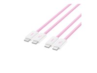 Belkin BoostCharge - USB-kabel - USB-C (hane) till USB-C (hane) - 1.5 m - USB Power Delivery (60W), braided - rosa (paket om 2) BBD008HQ05PK2PK