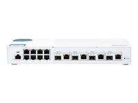QNAP QSW-M408-4C - Kytkin - Hallinnoitu - 8 x 10/100/1000 + 4 x 10 Gigabit SFP+ yhdistelmä - työpöytä QSW-M408-4C