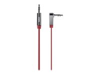 Belkin MIXIT Aux Cable - Ljudkabel - mini-phone stereo 3.5 mm hane till mini-phone stereo 3.5 mm hane - 91 cm - röd - platt, 90° anslutning AV10128CW03-RED