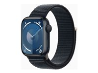 Apple Watch Series 9 (GPS) - 41 mm - alumiini keskiyö - älykello kanssa urheiluranneke - pehmeä kaksikerroksinen nailon - keskiyö - 64 Gt - Wi-Fi, Bluetooth, UWB - 31.9 g MR8Y3KS/A