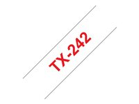 Brother TX242 - Rött på vitt - Rulle (1,8 cm) 1 kassett(er) bandlaminat - för P-Touch PT-7000, PT-8000, PT-PC TX242
